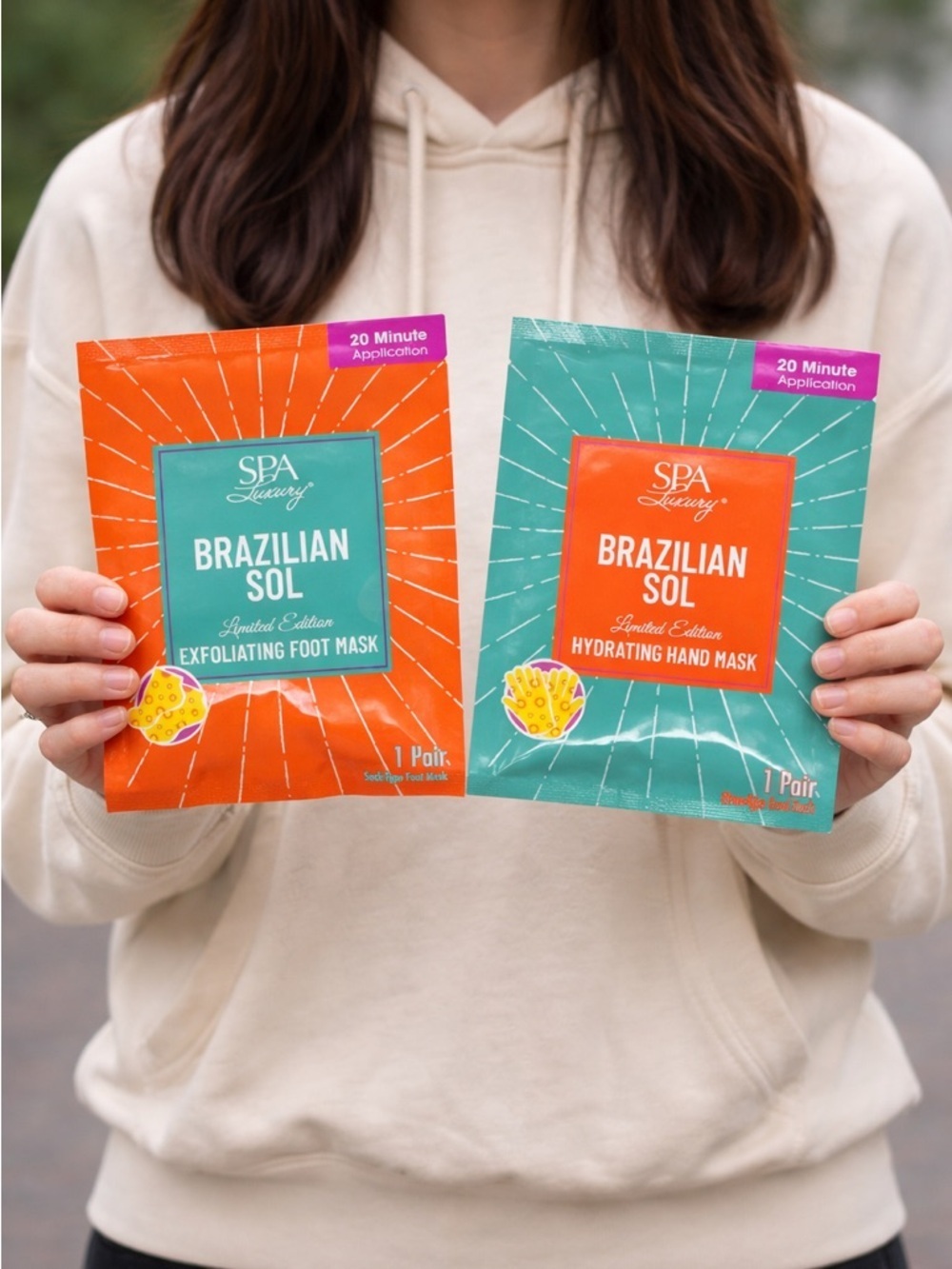 Brazilian Sol Hydrating Hand Mask & Exfoliating Foot Mask Set
